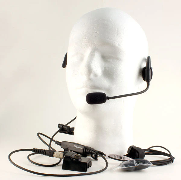 Lightweight Behind-the-Head Headset for Harris XL-95P - Hirose Version (Requires Adapter) - Image 2