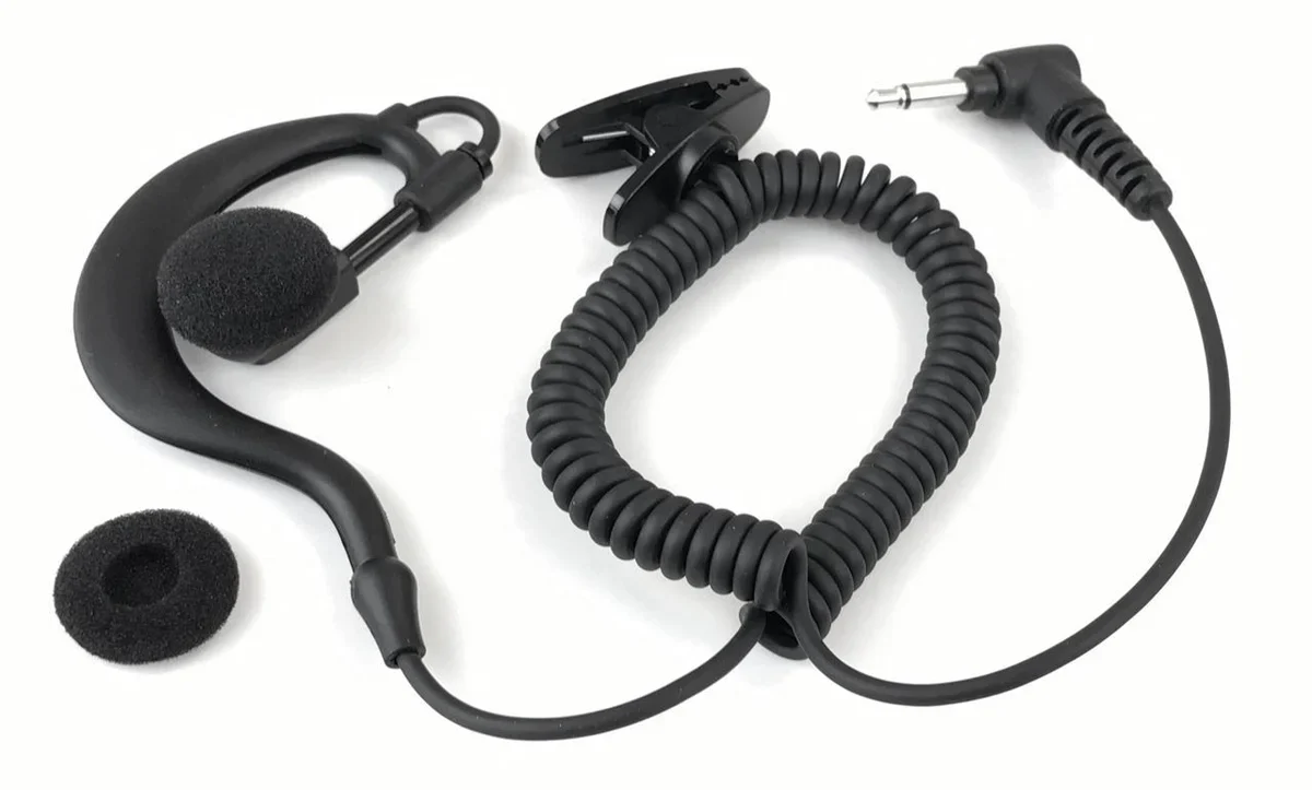 Harris P7100 Speaker Microphone and Over-the-Ear Earpiece Bundle - Image 3